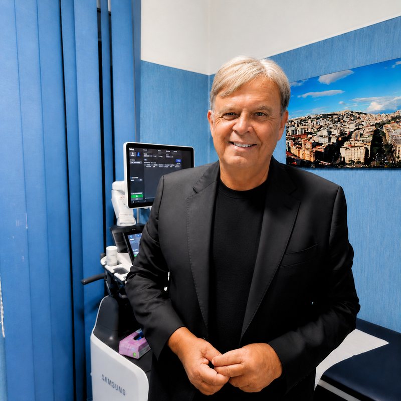 Dott. Tommaso Ricozzi, Direttore Sanitario del Centro Augusto di Napoli, nella sala ecografia